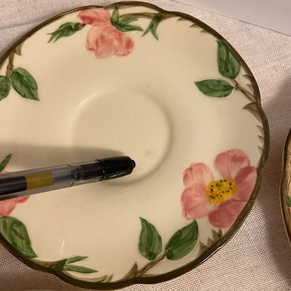 Vintage Franciscan Desert Rose 5 plate LOT teacup saucer plates pink floral MCM - Picture 10 of 16